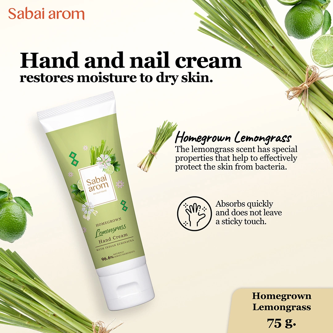 ezgif.com gif maker 36 A citrusy blend of organic lemongrass oil, lime peel oil and refreshing herbs, gives this hand cream a unique energizing scent. Enriched in Thai herbal extracts that are naturally antiseptic to enhance skin healthy protection, and rice bran oil to repair moisture loss. Fast-absorbing formula, quickly nourishes dry hands without a greasy feel, leaves hands wonderfully soft with refreshing scent.