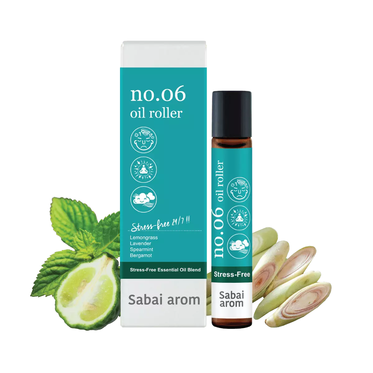 NO.6 Stress Away Essential Oils Spot Roller 8 ml.