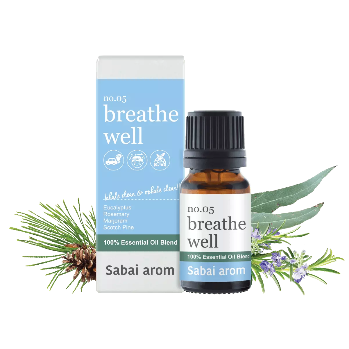 essential oil no05 breathe well 1 Like standing on the mountain top. Where pure and cool air are the gifts that everyone can breathe in freely, Breathe Well is a cooling blend incorporating essential oils of Eucalyptus, Rosemary, Majoram, Scotch Pine and Spearmint to be your harmless nasal unblock pal you should reach whenever dealing with stuffy nose. It provides soothing and nose-clearing effects to make your airways totally smooth be it breathing in or breathing out. The blend is created to be a very good alternative and completely safe natural solution to replace those synthetic inhalants. <strong>Scent</strong> : Like standing on a mountaintop breathing in pure Oxygen and looking down to a grass field and distantly beautiful hilled coverved with green pine trees and thin snow. The sky above is true blue and the cool wind blows mildly.