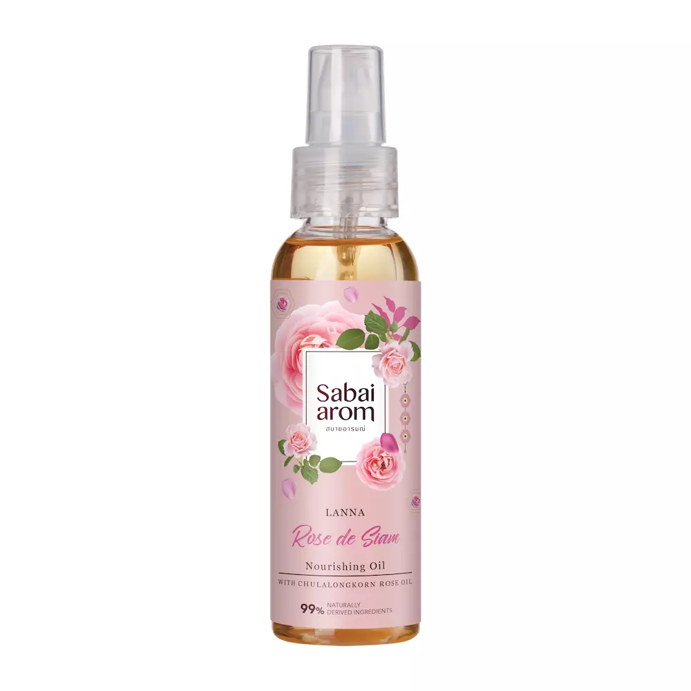 Rose de Siam Nourishing Oil 100ml Inspired by Chulalongkorn Rose, a large pink thorn-free rose that inherited the romance tale between the Princess of Lanna and The King of Siam. Dry skin that longs for an intensive treat will surely love this Rose de Siam Nourishing Oil. It holds rich nourishing benefits of Vitamin E from Rice bran oil, Olive oil and Sweet almond oil. Instantly nourish and bring back healthy-looking skin conditions, while imparting the sensation of Chulalongkorn rose essential oil.